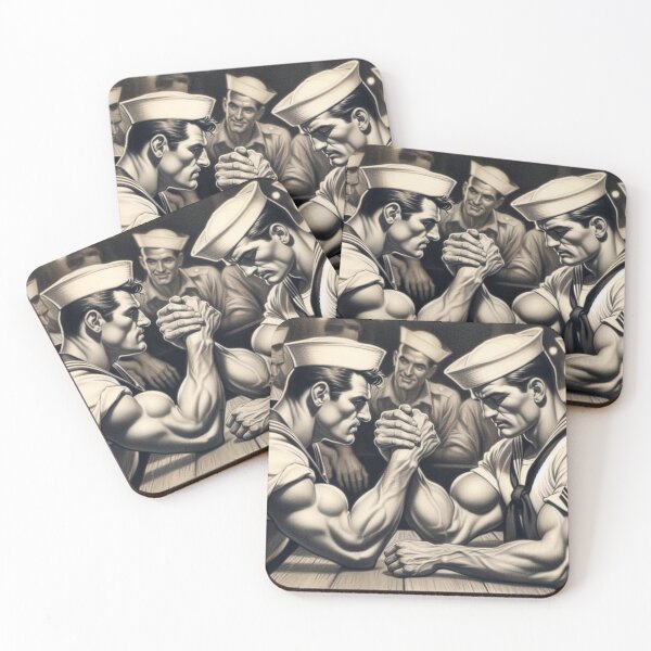 Item preview, 1940s Vintage Sailors "Battle Stations" San Francisco Tom of Finland Tribute Gay Pride Graphic Design designed and sold by ItsAKinkThing.
