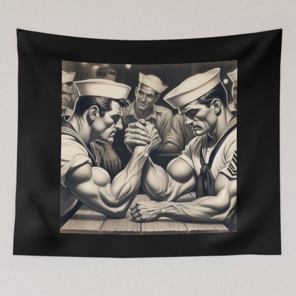 Item preview, 1940s Vintage Sailors "Battle Stations" San Francisco Tom of Finland Tribute Gay Pride Graphic Design designed and sold by ItsAKinkThing.