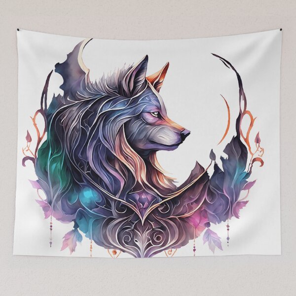 Item preview, Ornate Wolf Spirit in Elemental Bloom designed and sold by Lili-Raes' Shoppe.