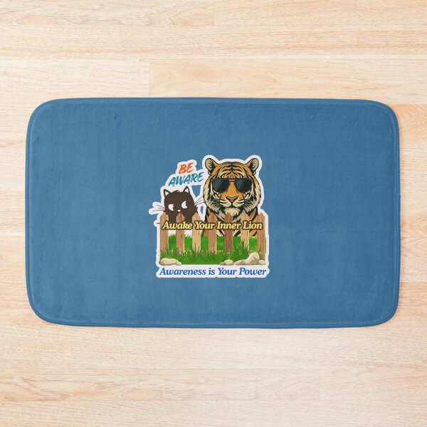Item preview, Be Aware Awake Your Inner Lion | Awareness Is Power | Lion & Cat Confidence Sticker designed and sold by MonikaWorldArt.