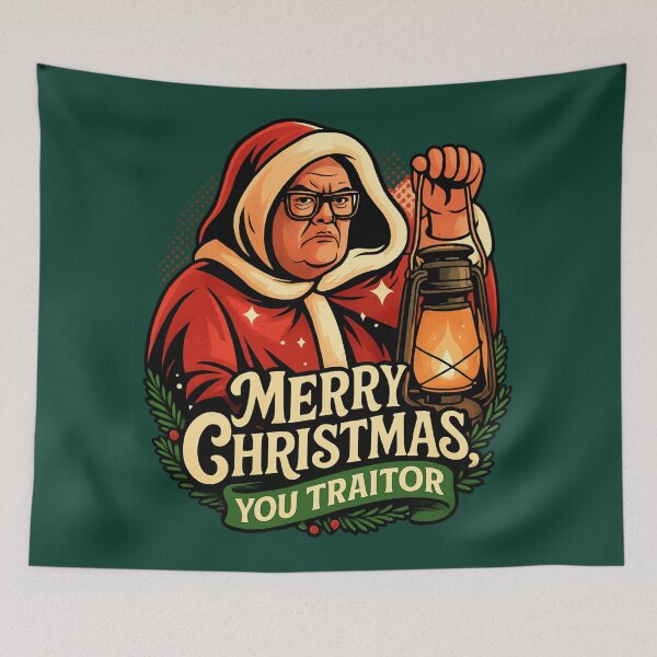 Item preview, Merry Christmas, You Traitor – Alan Carr Celebrity Traitors Christmas Art designed and sold by GirlyPopped.