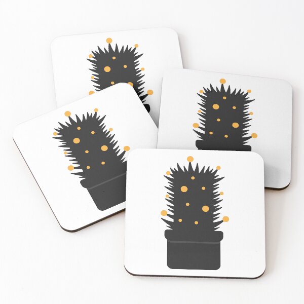 Item preview, Modern cactus silhouette with golden dots designed and sold by rymarenko.