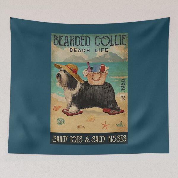 Item preview, Bearded Collie Dog Beach Life Art Print designed and sold by shopdangthiet.