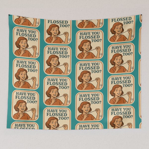 Item preview, LaMaisonOfMY NAGGING STICKERS COLLECTION “Have You Flossed Too?” On Green designed and sold by LaMaisonOfMY.