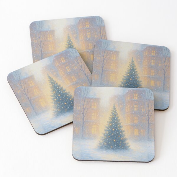 Item preview, Peaceful Christmas - Pastel Cityscape Art designed and sold by Ewa Miller.