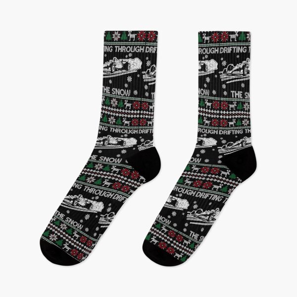Item preview, Ugly F1 Christmas Racing Drifting Through the Snow - Racing Fan designed and sold by 365CarMods Official.
