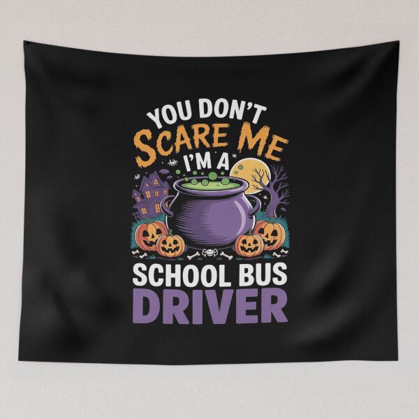 Item preview, Don't Scare Me I'm A School Bus Driver Halloween Pumpkin  designed and sold by BeetleMalon.