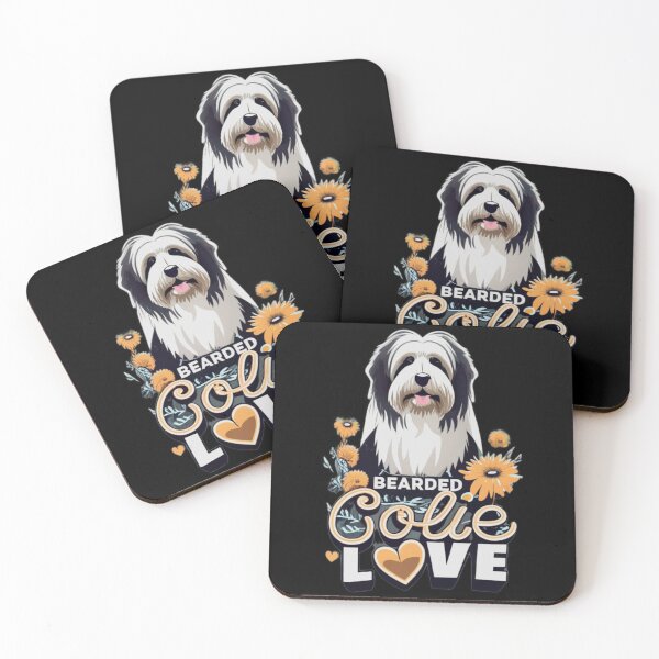 Item preview, Bearded Collie Love and Flowers Beautiful Artwork Sticker designed and sold by quantrieutrieu.
