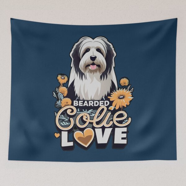 Item preview, Bearded Collie Love and Flowers Beautiful Artwork Sticker designed and sold by quantrieutrieu.