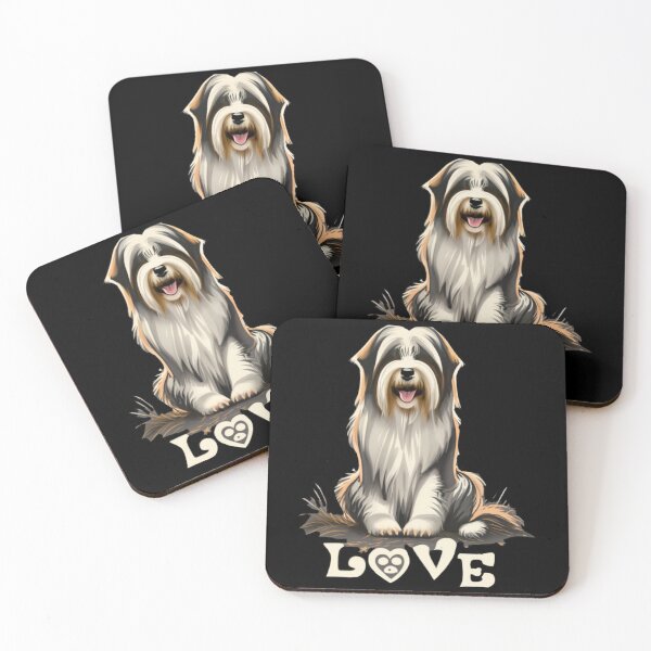 Item preview, Bearded Collie Love and Hearts Beautiful Artwork Sticker designed and sold by quantrieutrieu.