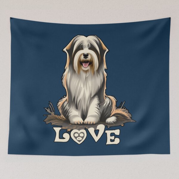Item preview, Bearded Collie Love and Hearts Beautiful Artwork Sticker designed and sold by quantrieutrieu.