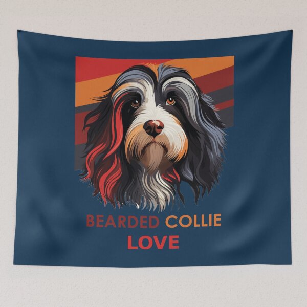 Item preview, Bearded Collie Love Beautiful Artwork Sticker designed and sold by quantrieutrieu.