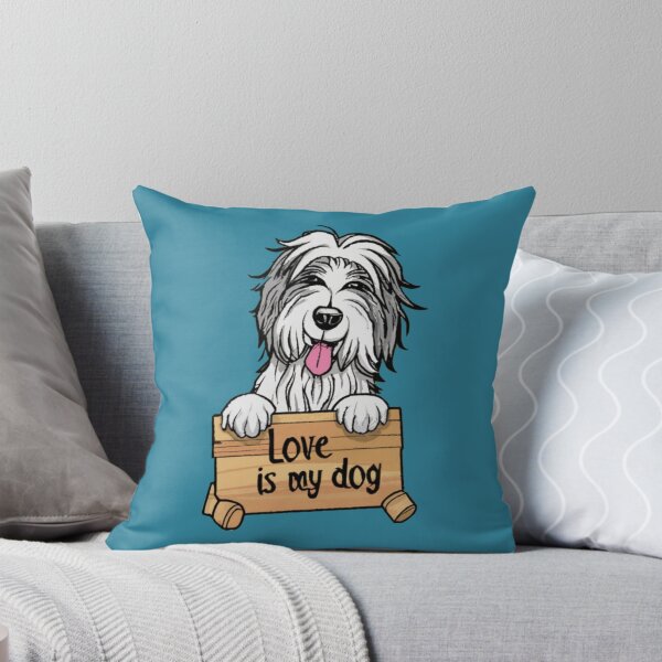 Item preview, Bearded Collie Love is my Dog cute puppy Sticker designed and sold by quantrieutrieu.