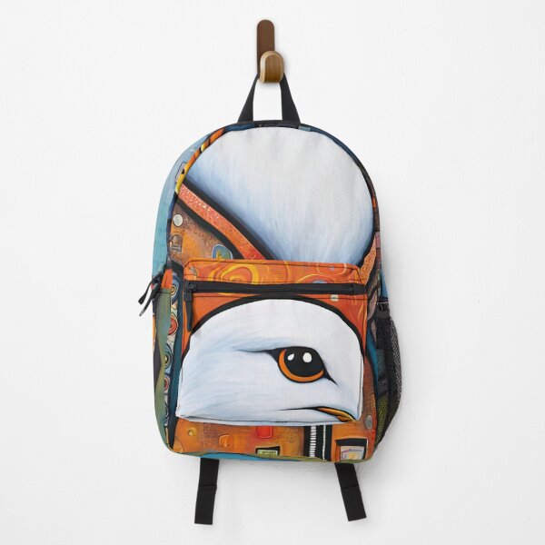 Item preview, Folk Art Seagull wearing a hoodie in a big city back alley designed and sold by Colin Bentham.