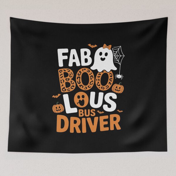 Item preview, Faboolous Bus Driver Happy Halloween Pumpkin Cute Ghost  designed and sold by BeetleMalon.