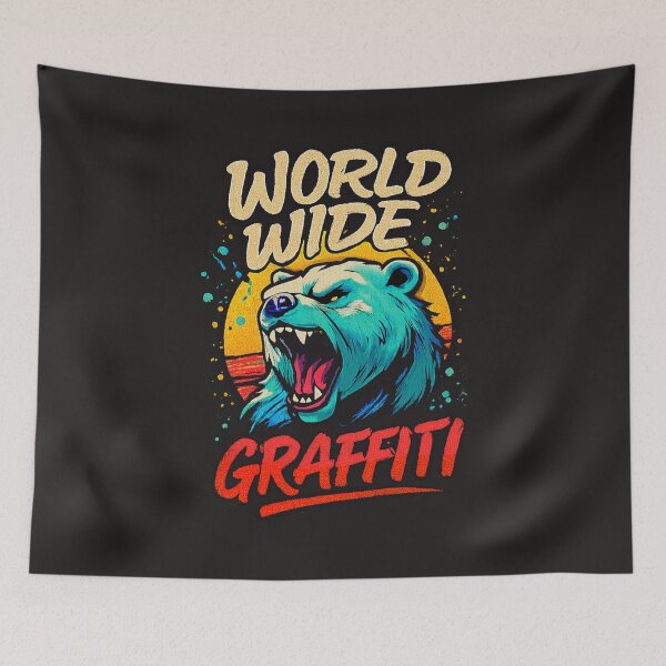 Item preview, “World Wide Graffiti Bear” designed and sold by Thaivi Design.