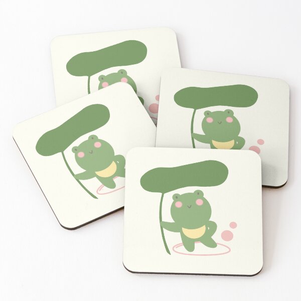 Item preview, Cute Kawaii Frog Holding a Lily Pad Umbrella designed and sold by Porpor Artwork.