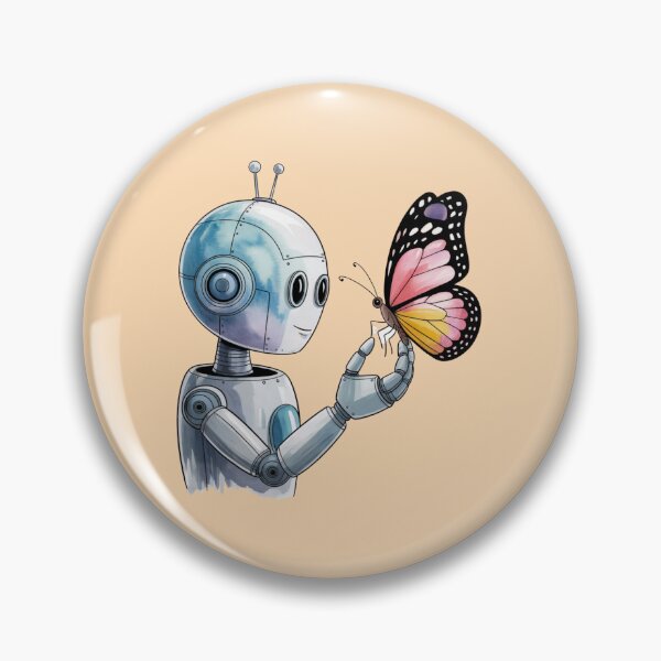 Item preview, a robot gently holding a butterfly designed and sold by 123ks.
