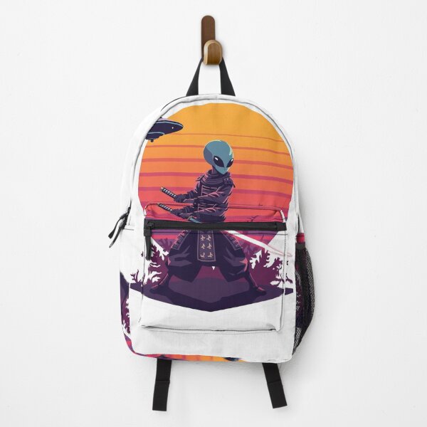 Item preview, Alien Samurai UFO Retro Sunset Katana T-Shirt , Sticker designed and sold by LoliDesignShop.