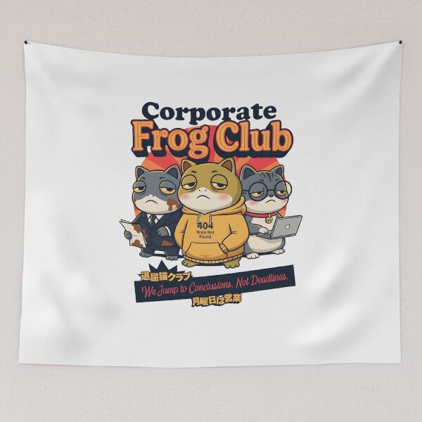 Item preview, Corporate Frog Club - Funny Work Humor '404 Brain Not Found design designed and sold by ZyricZyric.