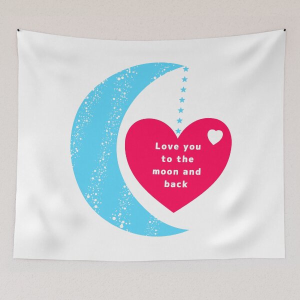 Item preview, Love you to the moon and back designed and sold by CanvasCharmHub.