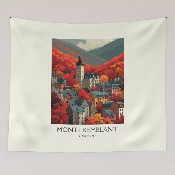 Item preview, Mont-Tremblant Quebec | Autumn Resort Village Art Print designed and sold by TuncGK.