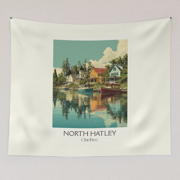 Item preview, North Hatley Quebec | Eastern Townships Lakeside Village Art designed and sold by TuncGK.