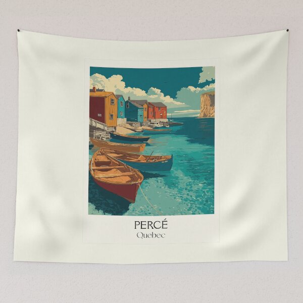 Item preview, Percé Quebec | Gaspé Peninsula Fishing Village Art designed and sold by TuncGK.