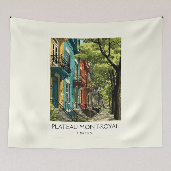 Item preview, Plateau Mont-Royal Montreal | Colourful Houses Art Print designed and sold by TuncGK.