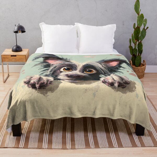 Item preview, Chinese Crested Dog Peeking over Wall 02 designed and sold by Elisabeth Lucas.