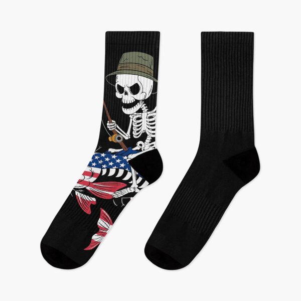 Item preview, Fishing American Flag Bass Fish Skull Skeleton Fisherman  designed and sold by BeetleMalon.