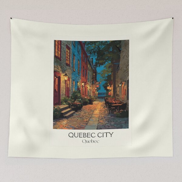 Item preview, Quebec City Quebec | Old Town Cobblestone Street Art designed and sold by TuncGK.