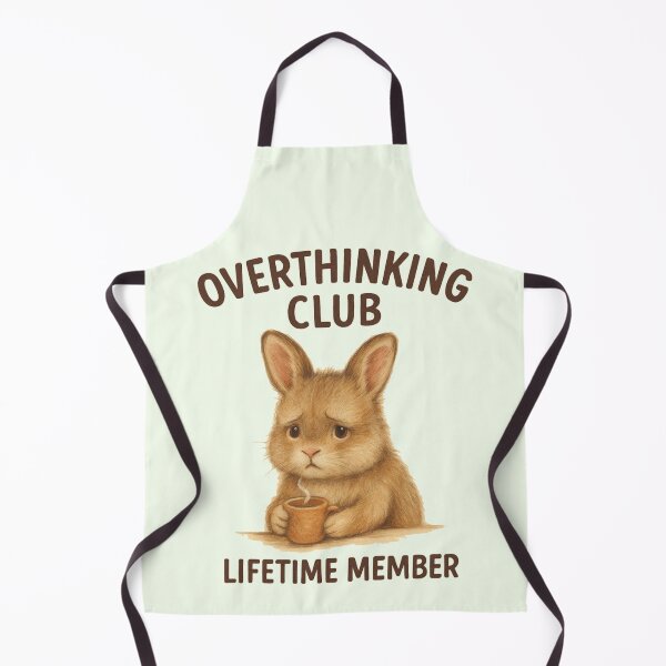 Item preview, Overthinking Club Bunny – Cute Funny Mental Health T-Shirt designed and sold by KDesignCrafts.
