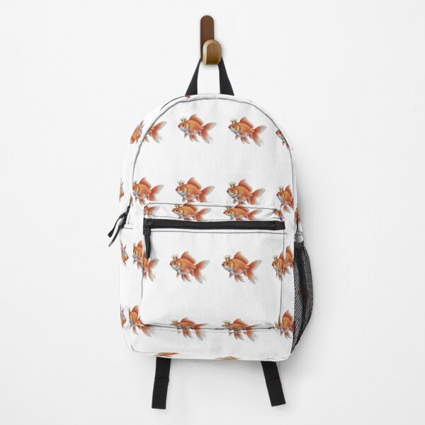 Item preview, Whimsical Goldfish with Crown: Magical Fantail Fish Illustration designed and sold by RudArtAI.
