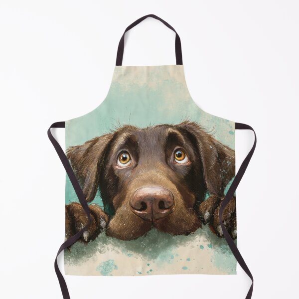 Item preview, Chocolate Lab Peeking over Wall 01 designed and sold by Elisabeth Lucas.