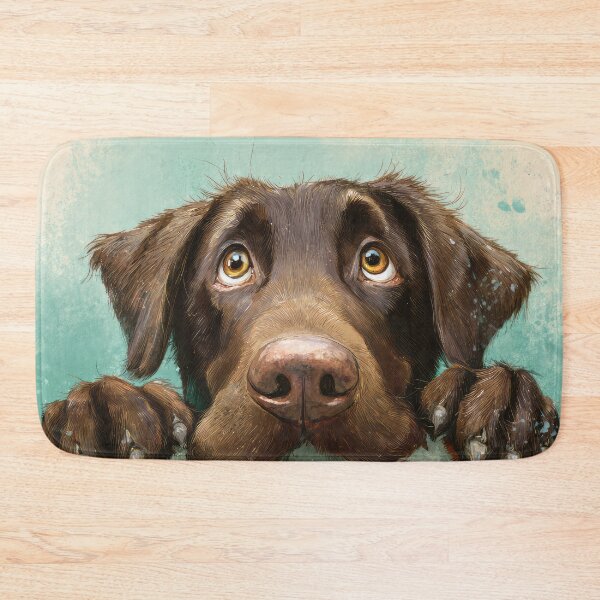 Item preview, Chocolate Lab Peeking over Wall 01 designed and sold by Elisabeth Lucas.