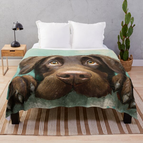 Item preview, Chocolate Lab Peeking over Wall 01 designed and sold by Elisabeth Lucas.