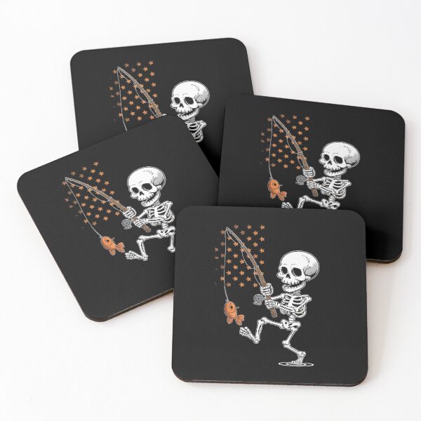 Item preview, Fishing Skeleton Halloween Men Boys Fishing Fan Tees1  designed and sold by BeetleMalon.