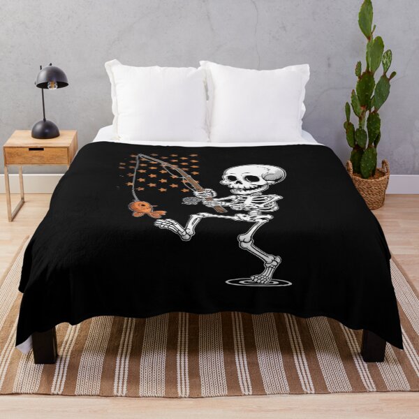 Item preview, Fishing Skeleton Halloween Men Boys Fishing Fan Tees1 designed and sold by BeetleMalon.