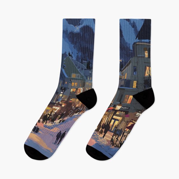 Item preview, Saint-Sauveur Quebec | Laurentian Ski Village Night Art designed and sold by TuncGK.