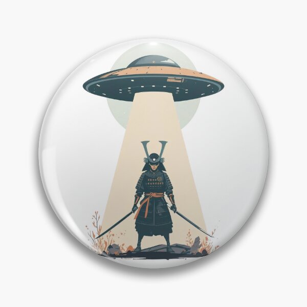 Item preview, Samurai Alien Abduction UFO Minimalist Sticker , T-Shirt designed and sold by LoliDesignShop.