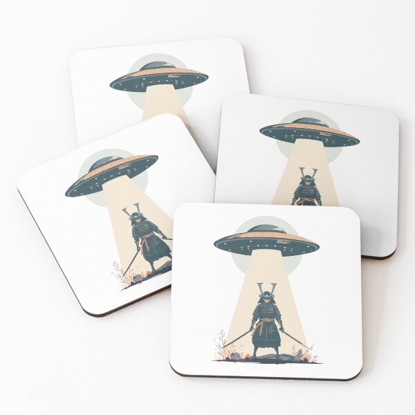 Item preview, Samurai Alien Abduction UFO Minimalist Sticker , T-Shirt designed and sold by LoliDesignShop.