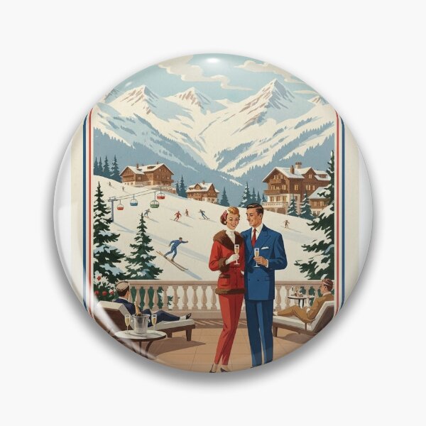 Item preview, Couple enjoying the time in St Moritz designed and sold by vintageprintshop.