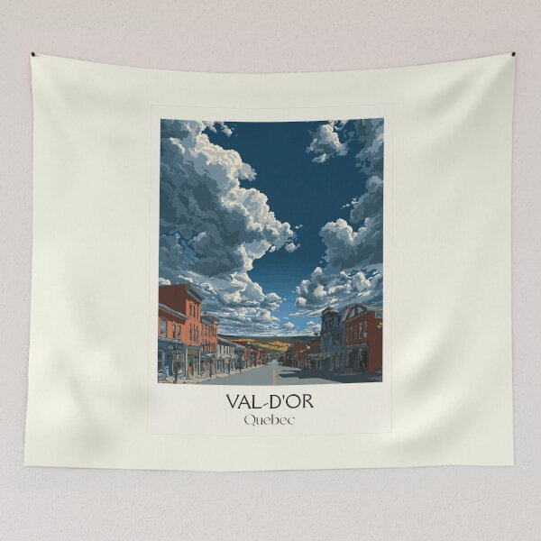 Item preview, Val-d'Or Quebec | Abitibi Gold Rush Town Art Print designed and sold by TuncGK.