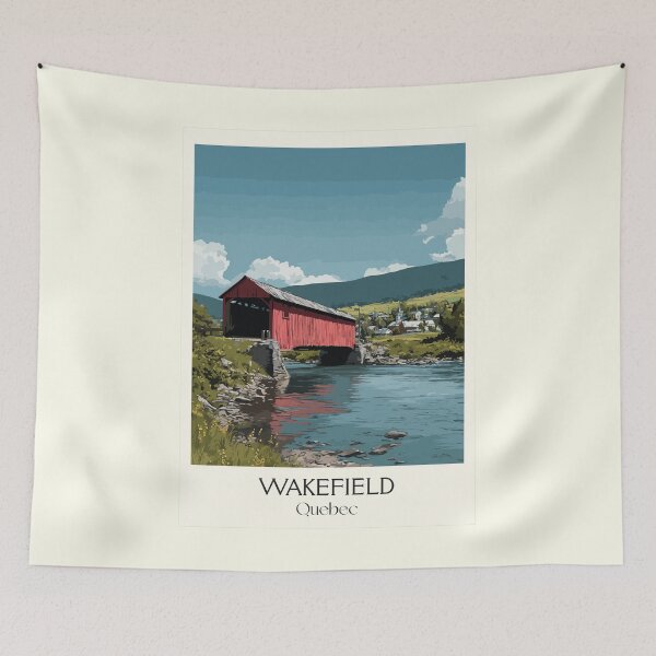 Item preview, Wakefield Quebec | Gatineau River Covered Bridge Art designed and sold by TuncGK.