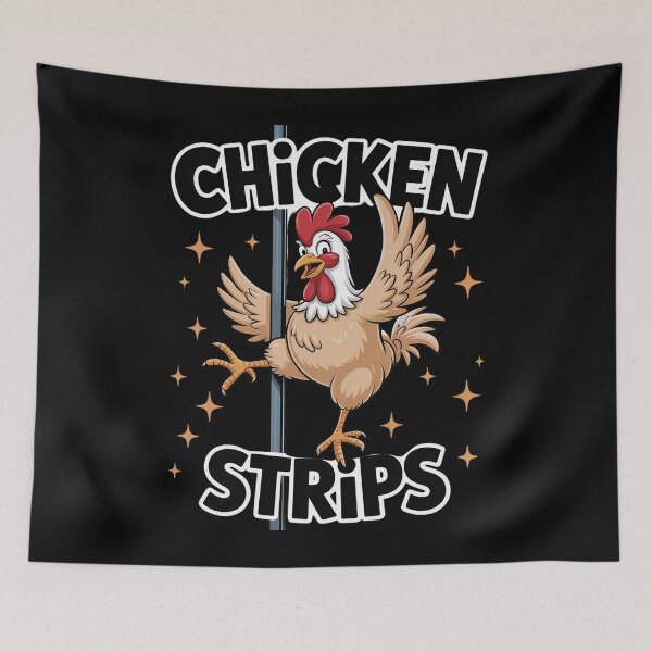 Item preview, Chicken Strips Pole Dance Cartoon Pun Humor  designed and sold by BeetleMalon.