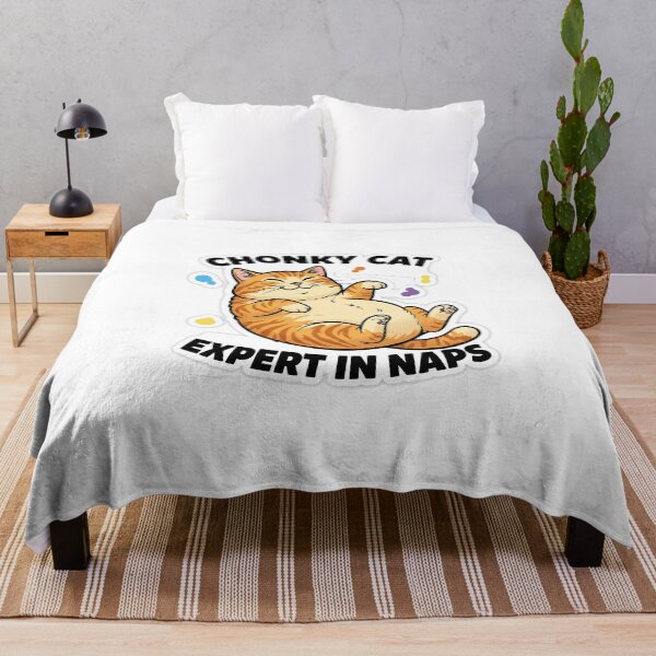 Item preview, Chonky Cat Expert in Naps | Funny Lazy Orange Cat Sticker designed and sold by ChameloX.