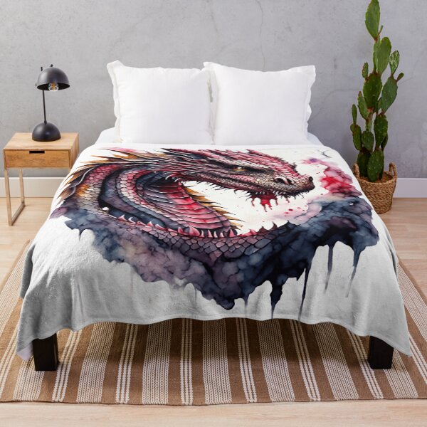 Item preview, Watercolor Dragon Head in Crimson Smoke designed and sold by Lili-Raes' Shoppe.