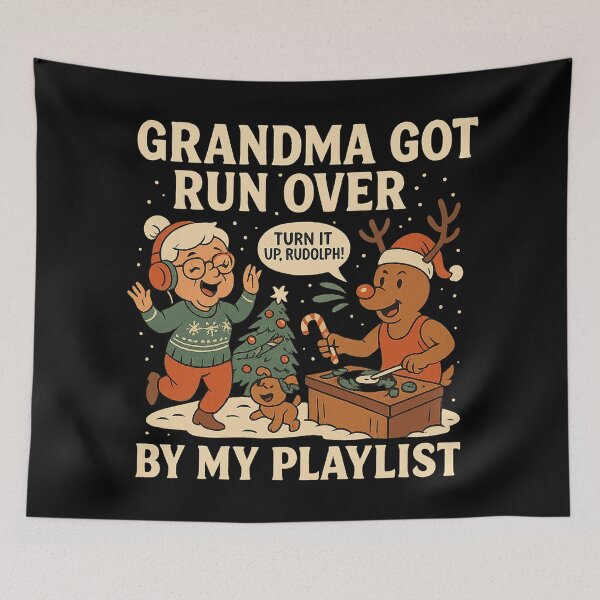 Item preview, Grandma Got Run Over by My Playlist – Funny Christmas Music Shirt, DJ Rudolph Holiday Party Tee, Christmas Humor Gift designed and sold by AddictiveDesign.