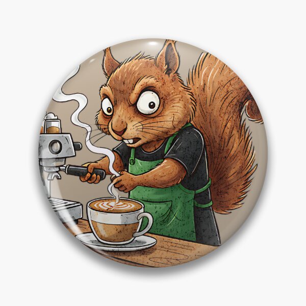 Item preview, My Anxiety Runs on Espresso - Funny Barista Squirrel Art designed and sold by AwesomeBeyondLimits.